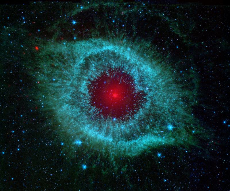 Mgławica Helix sfotografowana w podczerwieni przez Telescope Spitzer Space