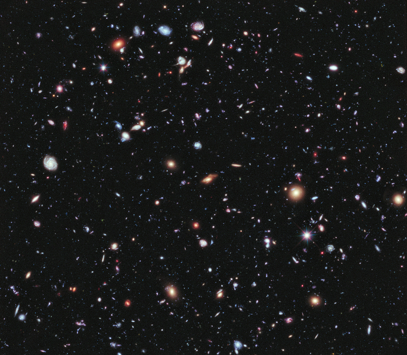 The Hubble Extreme Deep Field showing thousands of distant galaxies