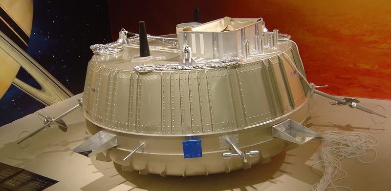 Full-scale model of the Huygens probe that landed on Titan