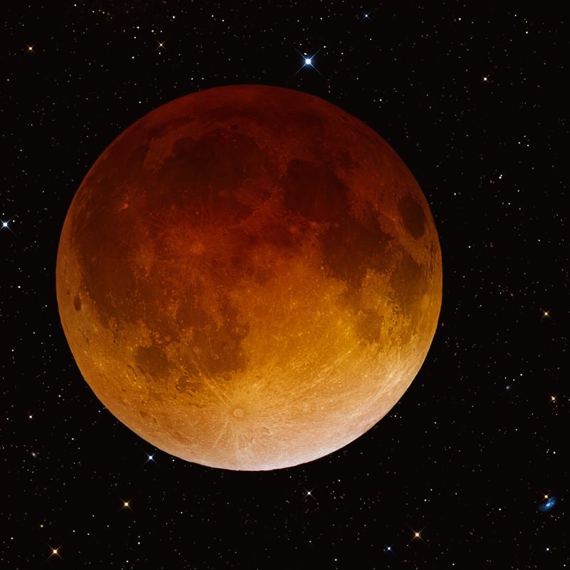 Four-panel mosaic of the April 15, 2014 total lunar eclipse