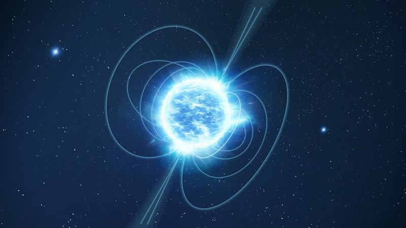 Umělecké znázornění magnetáru v prostoru