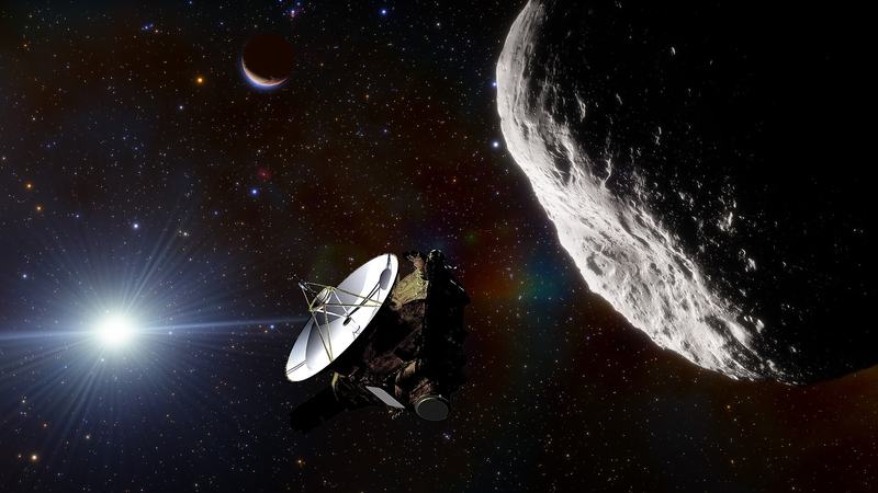 Umělecké znázornění NASA sondy New Horizons, která pořídila první snímky Pluta z blízka