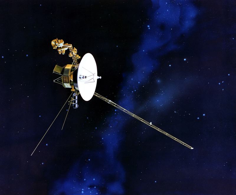 Concetto artistico di una nave spaziale Voyager in volo