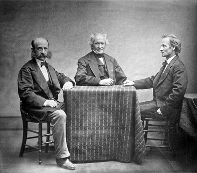 Alvan Clark z synami Alvanem Grahamem Clarkem i George'em Bassettem Clarkem