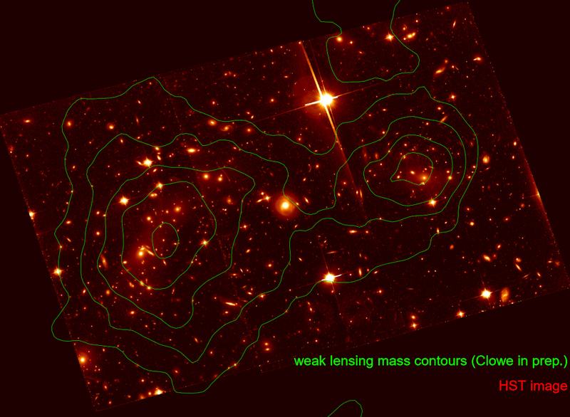 Gravitational lensing mass map of the Bullet Cluster