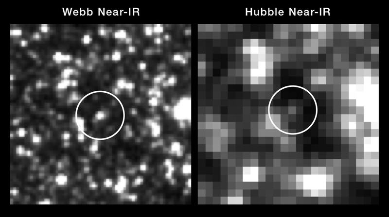 Side-by-side telescope images of a Cepheid variable star in a distant galaxy
